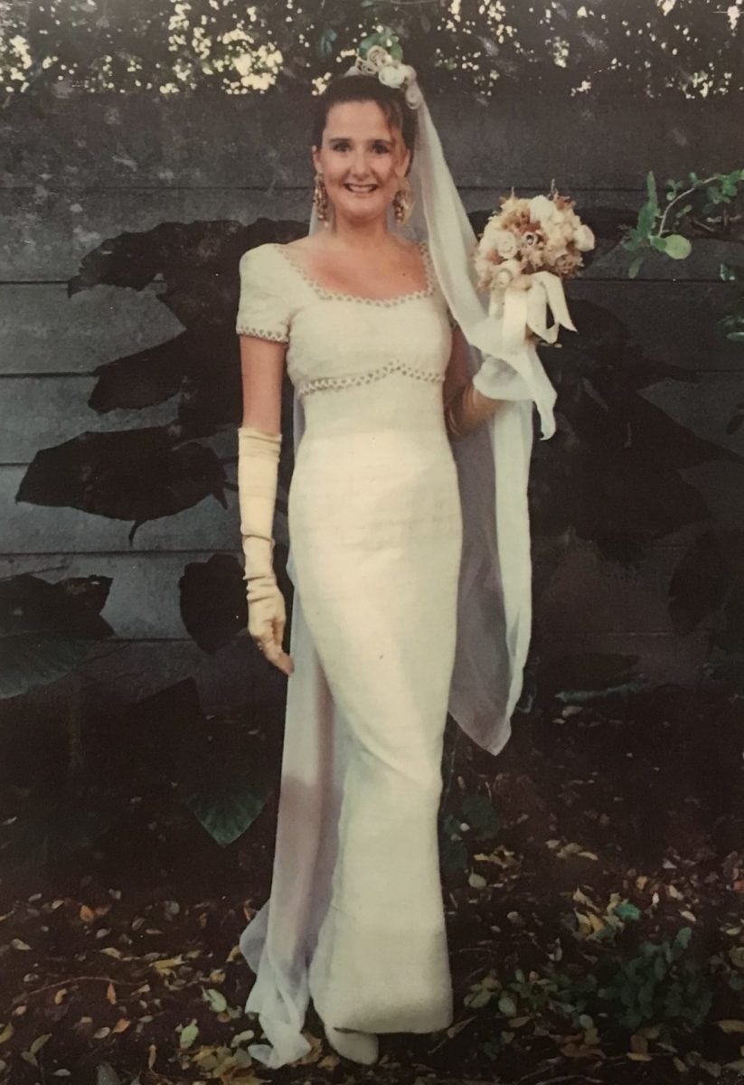 Robyn Roberts first wedding dress creation for a close friend, Jacqui